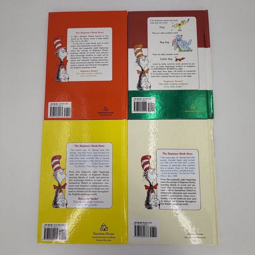 Dr. Seuss Books Hardcover 9"x12"  Lot of 4 Beginner I Can Read Books  Green Eggs - Picture 2 of 3